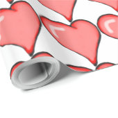 Single Red Heart Wrapping Paper Geschenkpapier (Rolleneckpunkt)