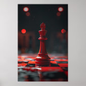 Single Red King Schach Piece Poster (Vorne)