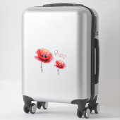 Single Red Poppy Blume Aufkleber (Koffer)