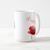 Single Red Poppy Blume Kaffeetasse (VorderseiteRechts)