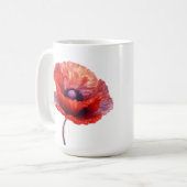 Single Red Poppy Blume Kaffeetasse (Vorderseite Links)