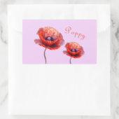 Single Red Poppy Blume Rechteckiger Aufkleber (Tasche)