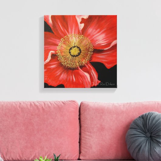 Single Red Poppy Leinwanddruck (Insitu (Wohnzimmer))