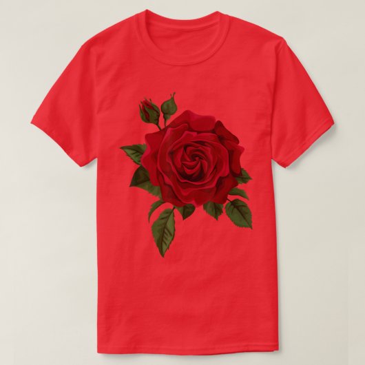Single Red Roses Flower of Cute Red Roses Flower G T-Shirt (Design vorne)
