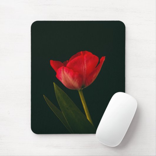 Single Red Tulip Mousepad (Mit Mouse)