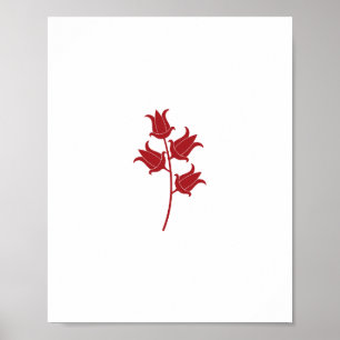 Single Red Tulip Poster
