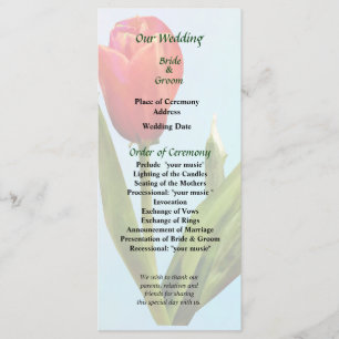 Single Red Tulip Wedding Program Programm