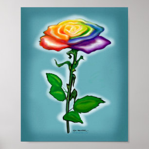 Single-Regenbogen-Rose Poster