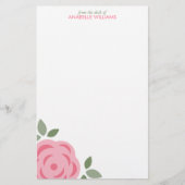 Single-rosa Blume Briefpapier (Vorderseite)