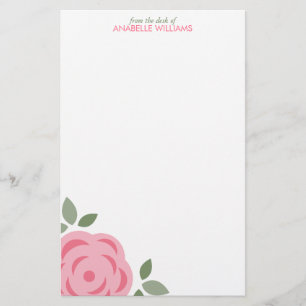 Single-rosa Blume Briefpapier