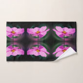 Single Rosa Kosmos Blume Abstraktes Muster Badhandtuch Set (Handtuch)