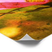 Single Rosa Kosmos Blume gestörte Kunst Poster (Ecke)