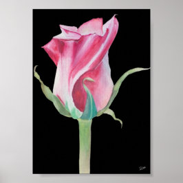 Single Rosa Premium Leinwand Poster (12x18)