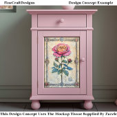 Single Rosa Rose, CZ9 Decoupage Seidenpapier