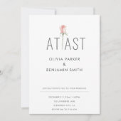 Single Rosa Rose im letzten Foto Elegante Hochzeit Einladung (Vorderseite)