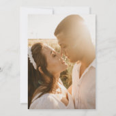 Single Rosa Rose im letzten Foto Elegante Hochzeit Einladung (Rückseite)