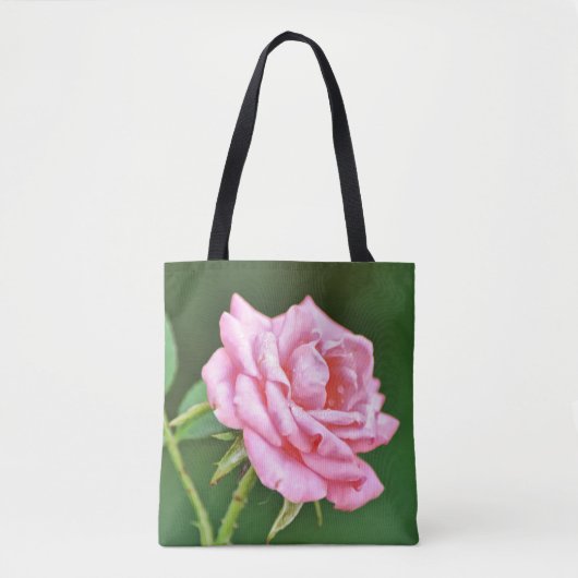 Single-rosa Rosen-Kunst-mittlere große Tasche (Vorderseite)