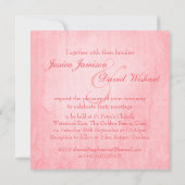 Single Rosa Rosenguss Hochzeitsplatz Einladung (Rückseite)