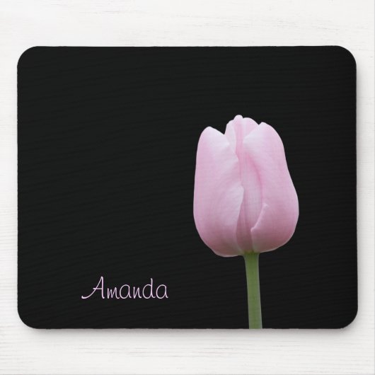 Single-rosa Tulpe-Knospe Mousepad (Vorne)