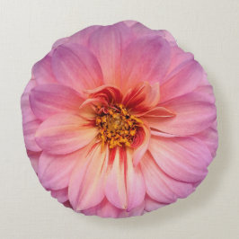 Single Rosa und Lila Zinnia Blume Rundkissen Rundes Kissen