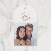 Single Rose Fotovorlage Hochzeit Vielen Dank Geschenkanhänger (Rückseite)