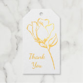 Single Rose Fotovorlage Hochzeit Vielen Dank Geschenkanhänger (Vorderseite)