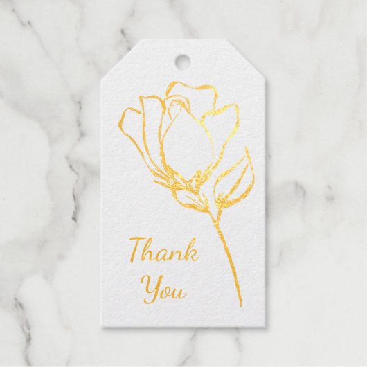 Single Rose Fotovorlage Hochzeit Vielen Dank Geschenkanhänger (Vorderseite)