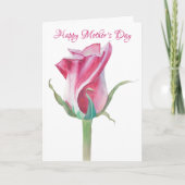 Single-Rose-Muttertagskarte Karte (Vorderseite)