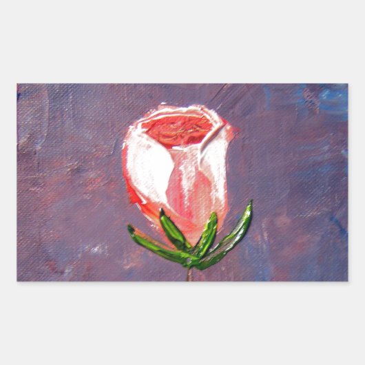 Single Rose Rechteckiger Aufkleber (Vorderseite)