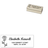 Single Rose Return Address Gummistempel (Stempel)