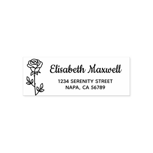 Single Rose Return Address Permastempel (Design)