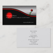 Single Rose, roter Fleck, metallischer Effekt Visitenkarte (Vorne/Hinten)