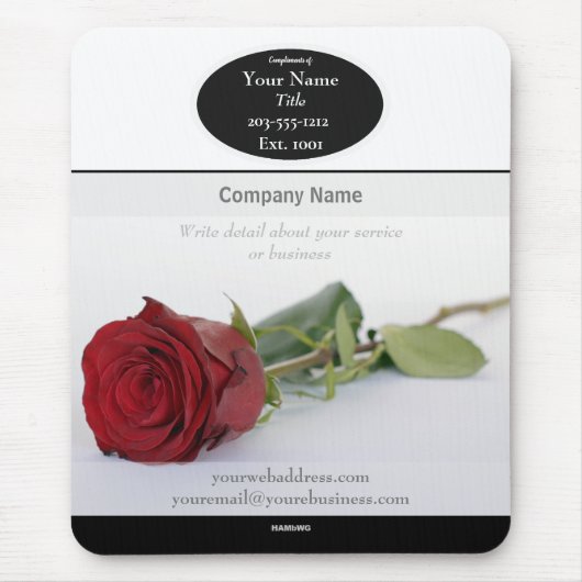 Single Rose Werbemouse Pad - HAMbyWG Mousepad (Vorne)