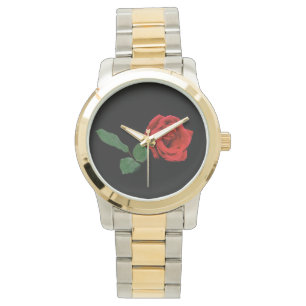 Single-Rosen-Uhr Armbanduhr