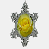 Single-Rosenschmuck Schneeflocken Zinn-Ornament (Links)