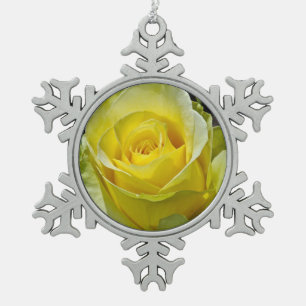 Single-Rosenschmuck Schneeflocken Zinn-Ornament