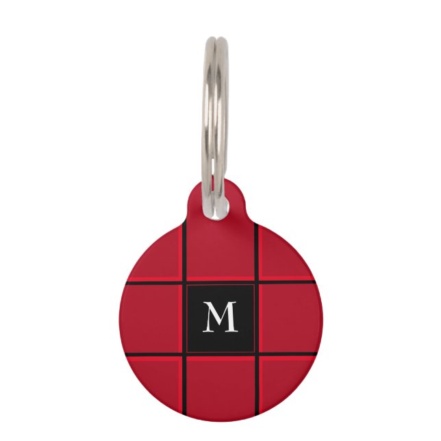 Single Rot und Schwarz Streifen anfangs einfach Haustiermarke (Vorderseite)