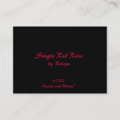 Single-Rote Rose ATC Visitenkarte (Rückseite)