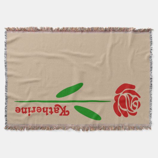 Single Rote Rose Blätter für grünen Stem Decke (Vorderseite)