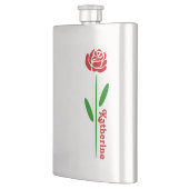 Single Rote Rose Blätter für grünen Stem Flachmann (Links)