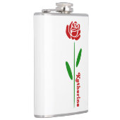 Single Rote Rose Blätter für grünen Stem Flachmann (Rechts)