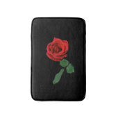 Single Rote Rose Blume Bath Matts Badematte (Vorderseite Vertikal)