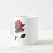 Single Rote Rose Blume Liebe Gartenarbeit Kaffeetasse (Vorderseite Links)