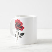 Single Rote Rose Blume Liebe Gartenarbeit Kaffeetasse (Vorderseite Links)