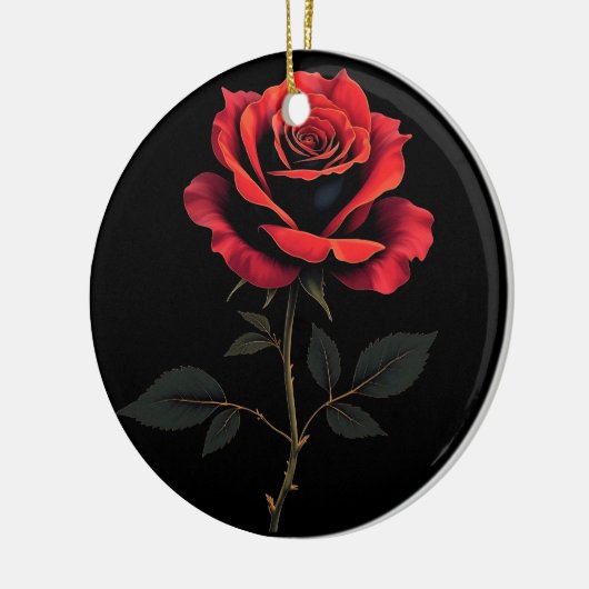 Single Rote Rose Blume Liebe Gartenarbeit Keramik Ornament (Links)