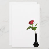 Single Rote Rose Briefpapier (Vorne/Hinten)