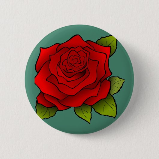 Single Rote Rose Button (Vorderseite)
