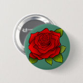 Single Rote Rose Button (Vorne & Hinten)