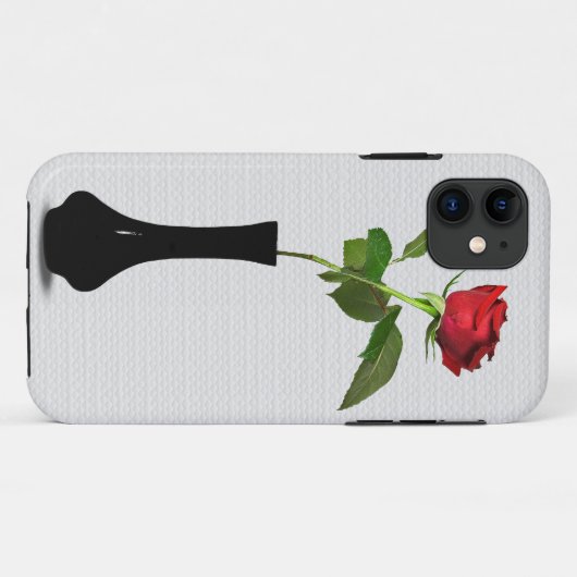 Single Rote Rose Case-Mate iPhone Hülle (Rückseite (Horizontal))