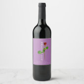Single Rote Rose Custom Wine Labels Weinetikett (Vorderseite)